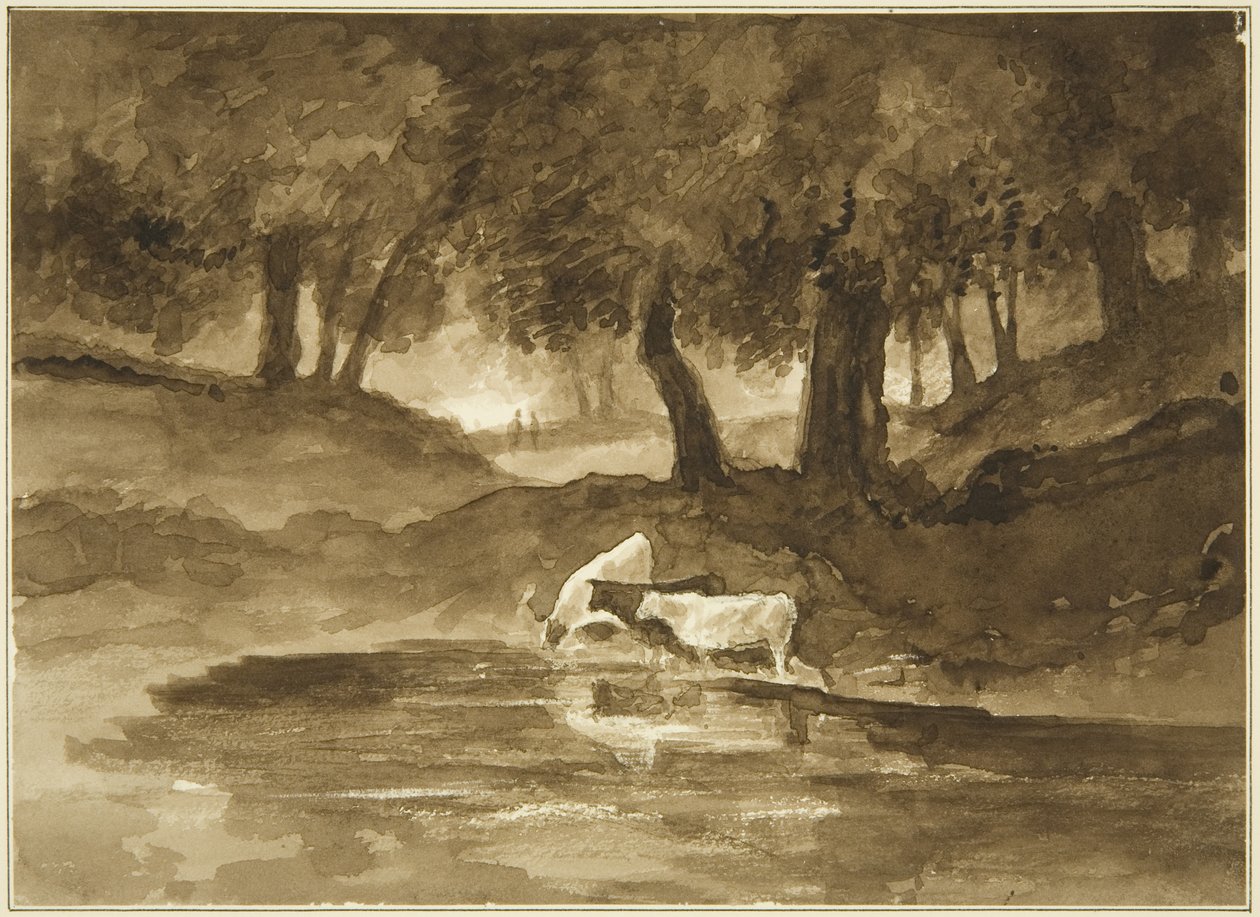 Ser opp Nightingale Valley, ca. 1825 (blyant og akvarell på papir) av John Reverend Eden