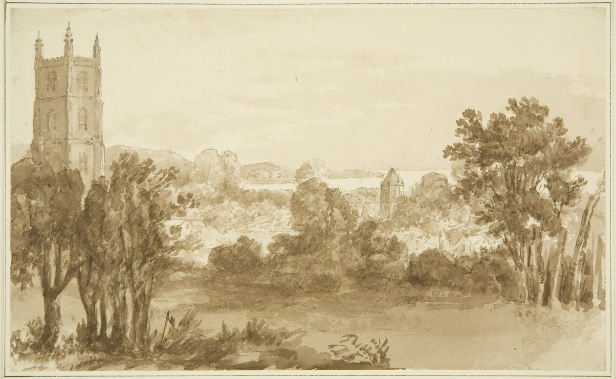 Portbury Church og Posset Point av John Reverend Eden