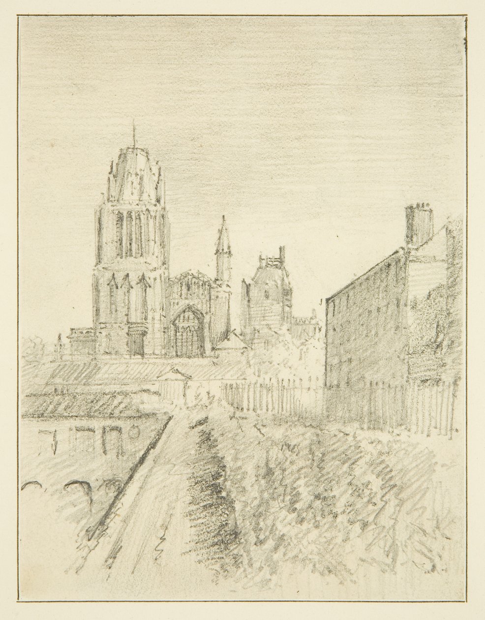 Redcliffe Church og en del av Alfred Wharf (tegning, akvarell) av John Reverend Eden