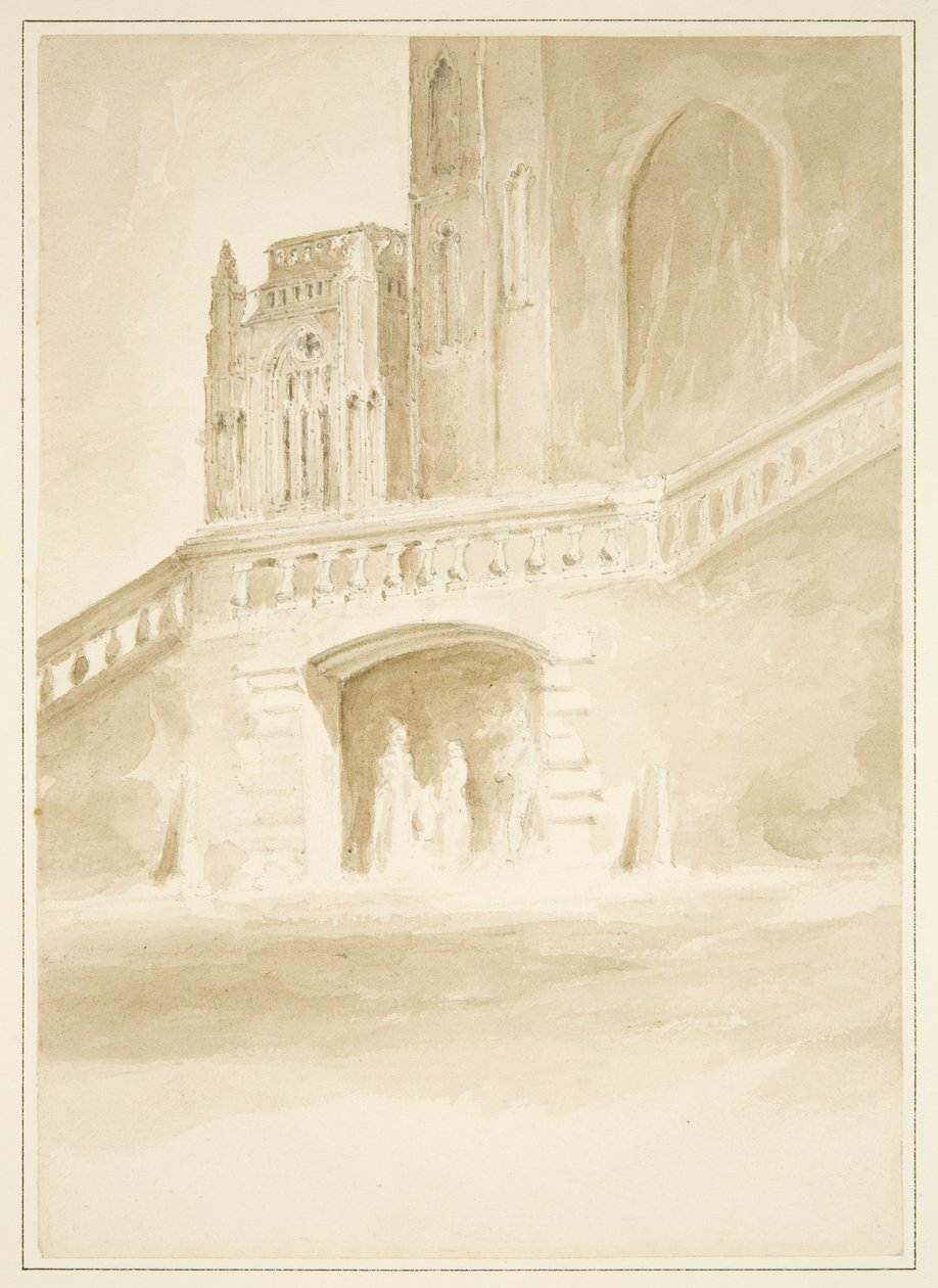 Redcliffe Conduit og en del av North Porch (tegning, akvarell) av John Reverend Eden