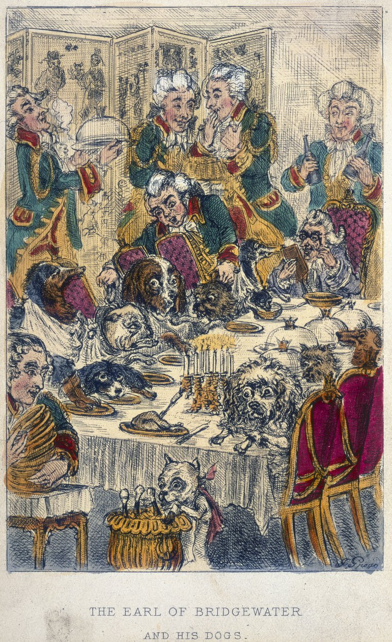 The Earl of Bridgewater (farget gravering) av John Richard Green