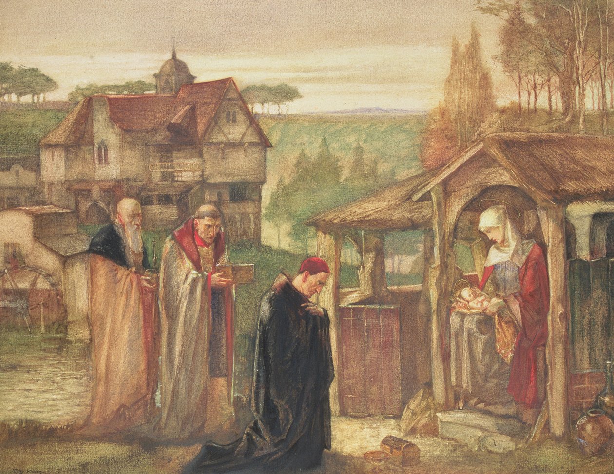 The Holy Family - The Adoration of the Magi, 1911 (wc og kroppsfarge om bord) av John Riley Wilmer