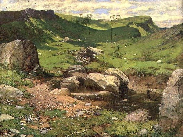 En steinete bekk i et fjellandskap av John Ritchie