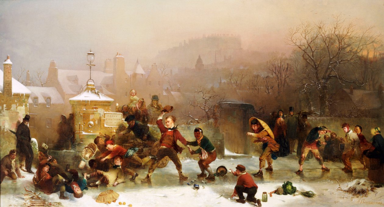 Sklien under slottet, Edinburgh, 1854 av John Ritchie