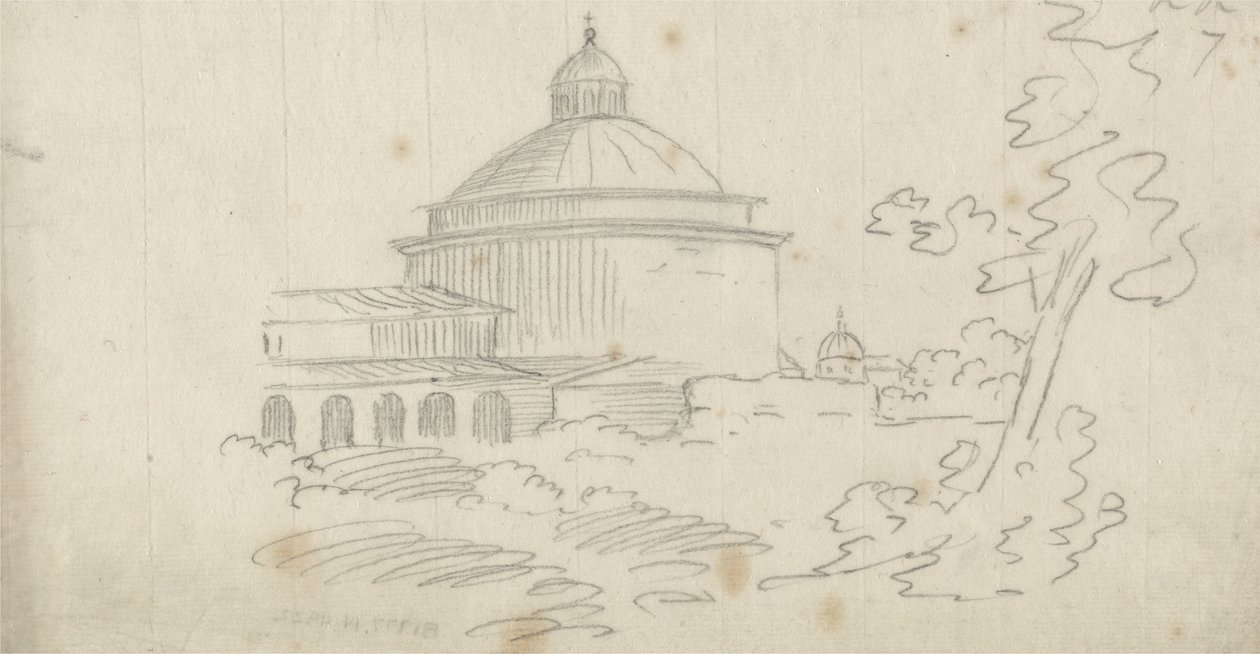 Ariccia (grafitt på papir) av John Robert Cozens
