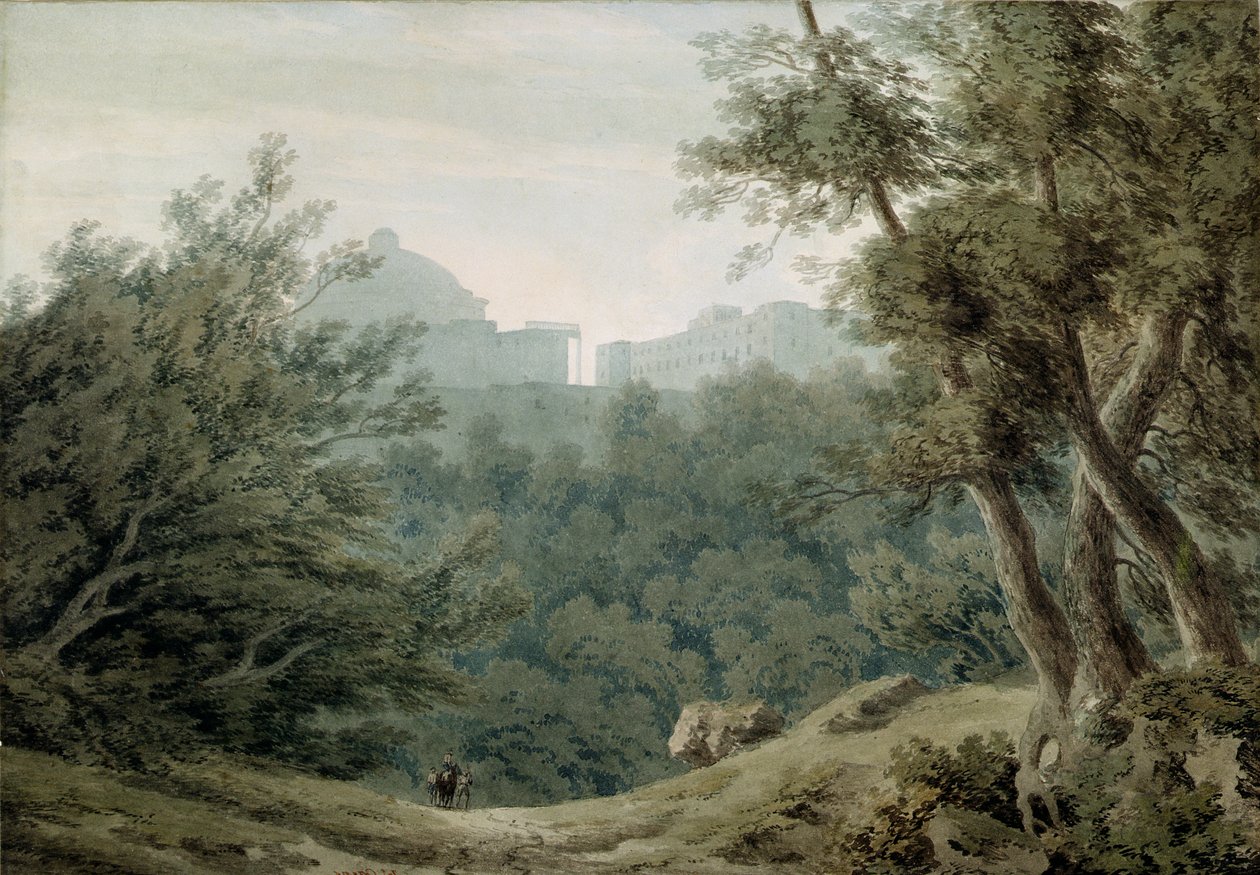 Arricia nær Albano (akvarell på papir) av John Robert Cozens