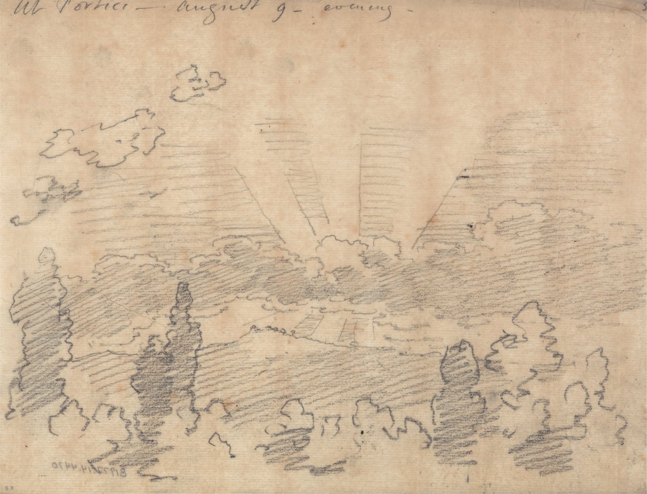 På Portici, kveld, 9. august av John Robert Cozens