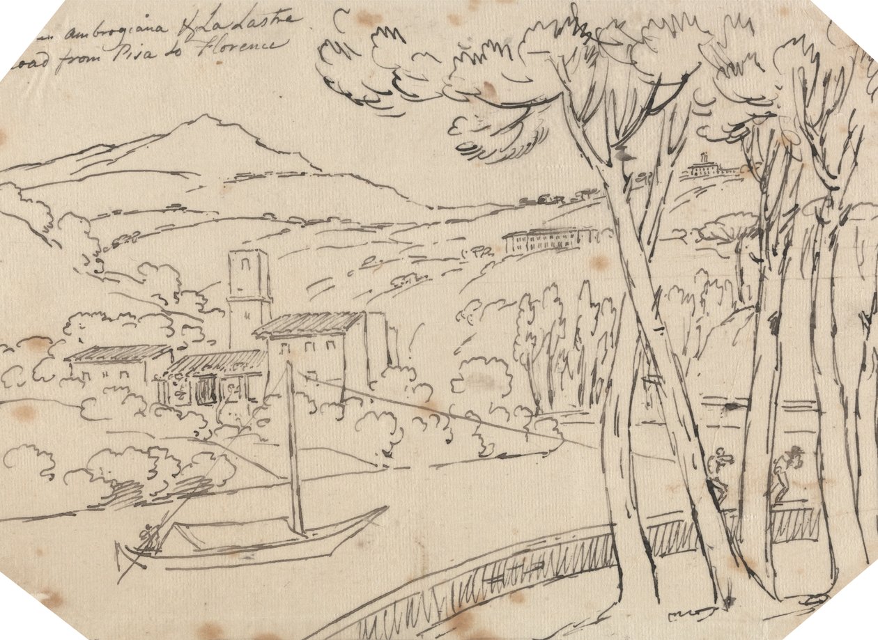 Mellom Ambrogiana og La Lastra av John Robert Cozens