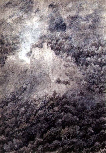 Mellom Bolzano og Trent (blyant, akvarell og vask på papir) av John Robert Cozens