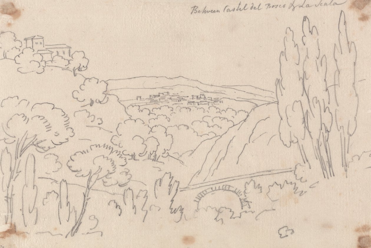Mellom Castel del Bosco og La Scala av John Robert Cozens