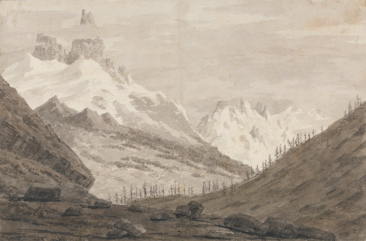 Mellom Chamonix og Martigny av John Robert Cozens