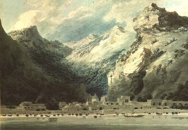 Cetera, en fiskeby ved Salernobukten av John Robert Cozens