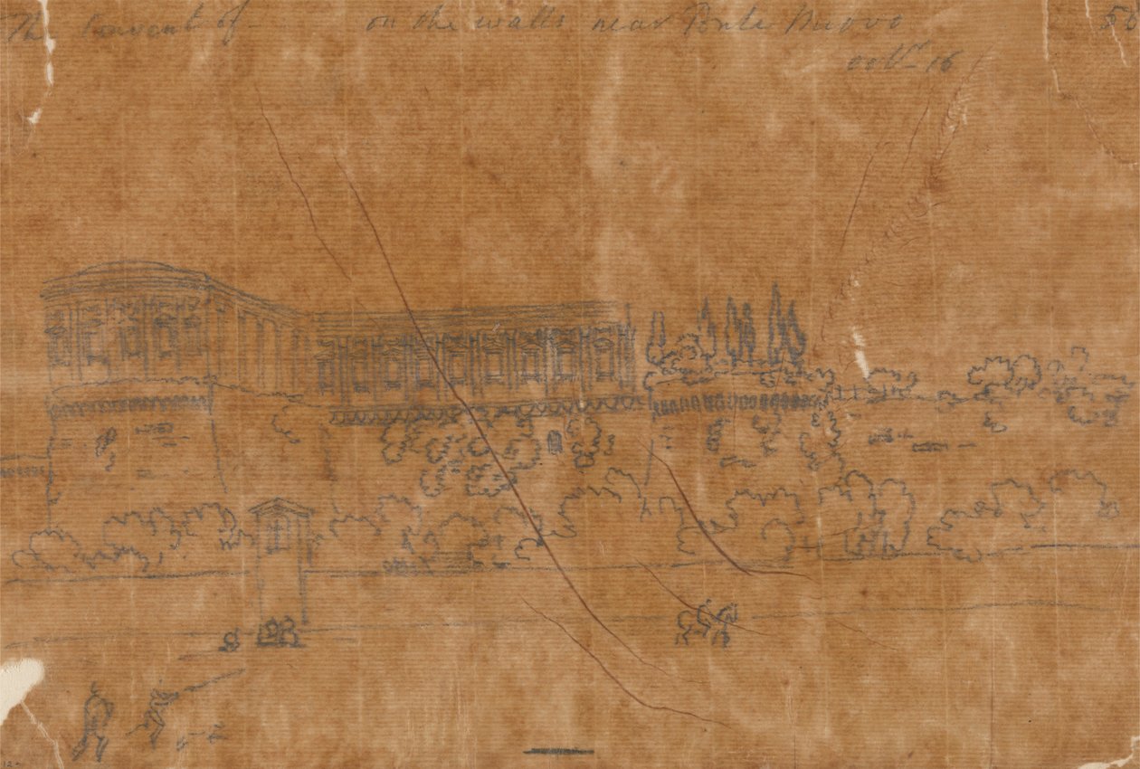 Kloster nær Ponte Nuovo, 16. oktober av John Robert Cozens