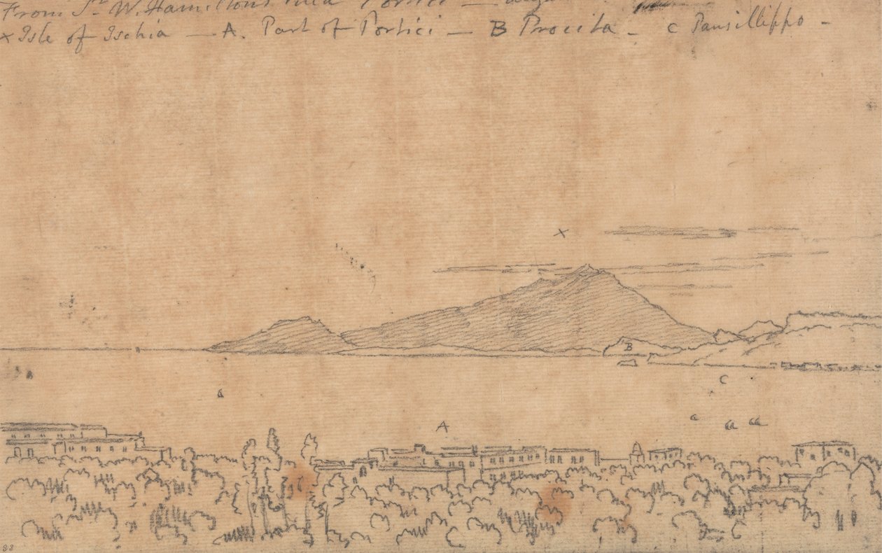 Fra Sir W. Hamiltons villa, Portici, 12. august av John Robert Cozens