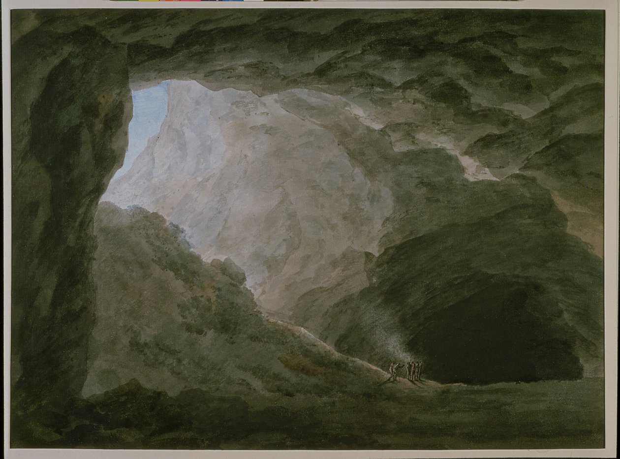 Grotte i Campagna (akvarell på papir) av John Robert Cozens