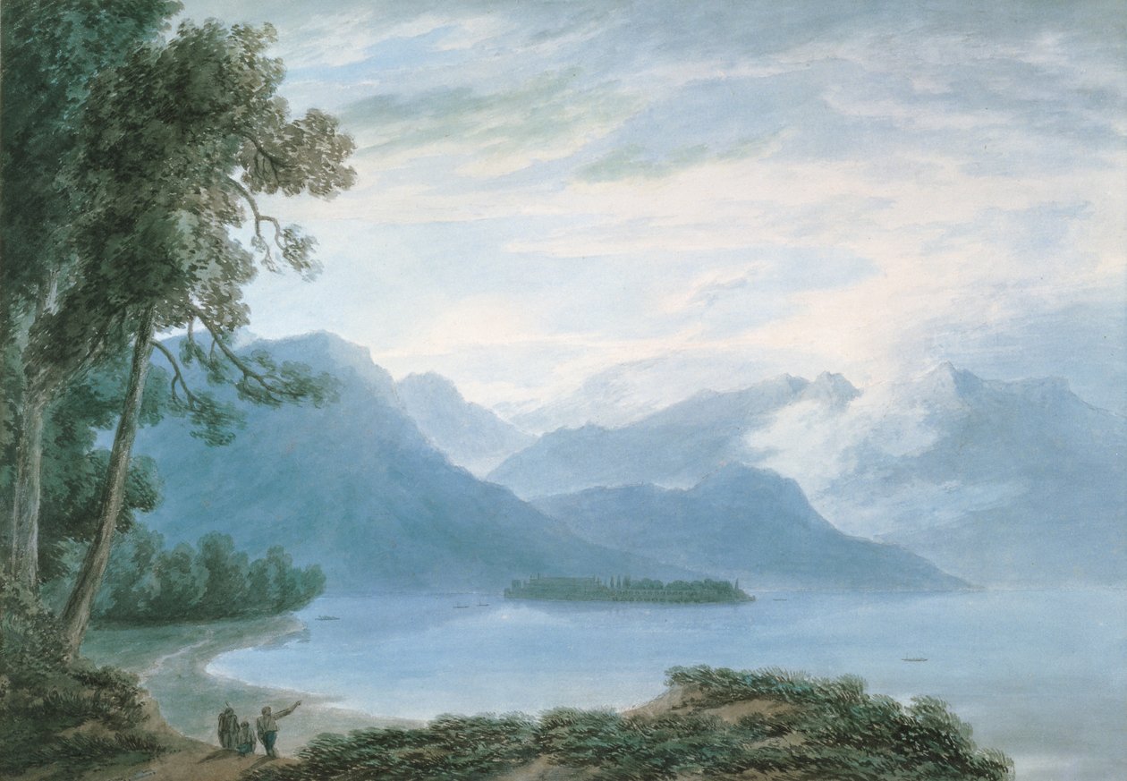 Isola Bella, Lago Maggiore (akvarell på papir) av John Robert Cozens