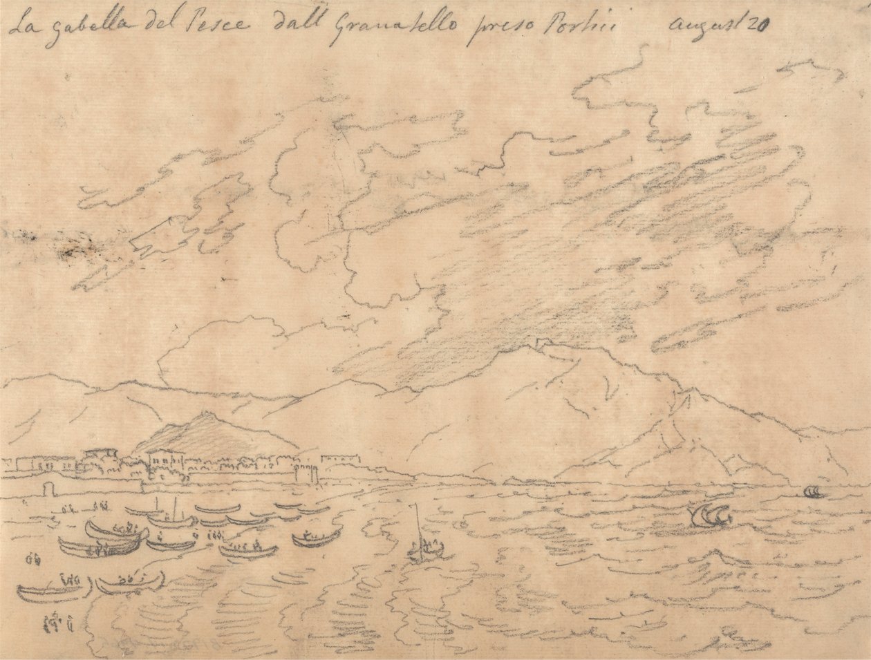 The Fish Gabelle fra Granabello Preso Portici, 20. august av John Robert Cozens