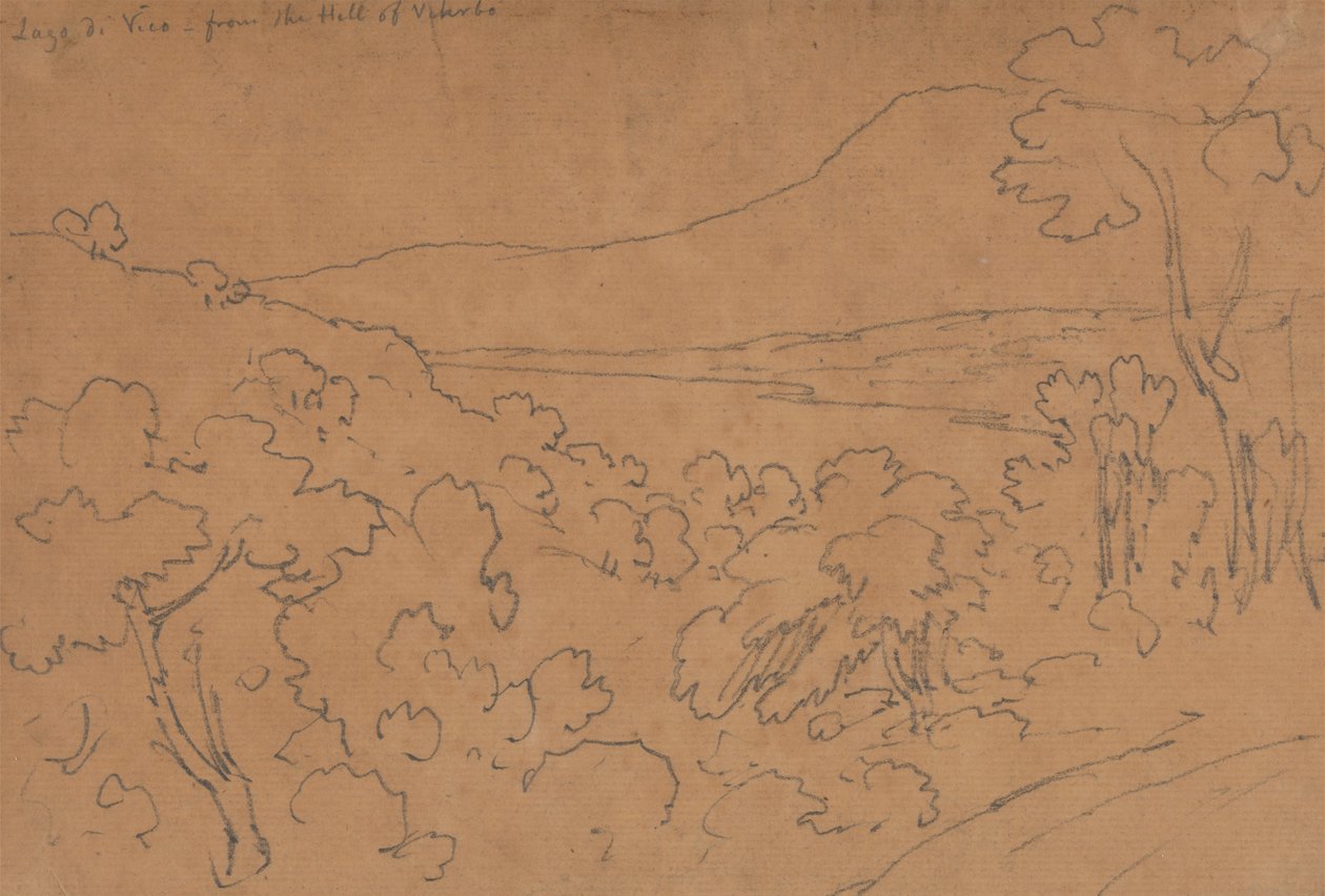 Lake of Vico fra Hill of Viterbo av John Robert Cozens