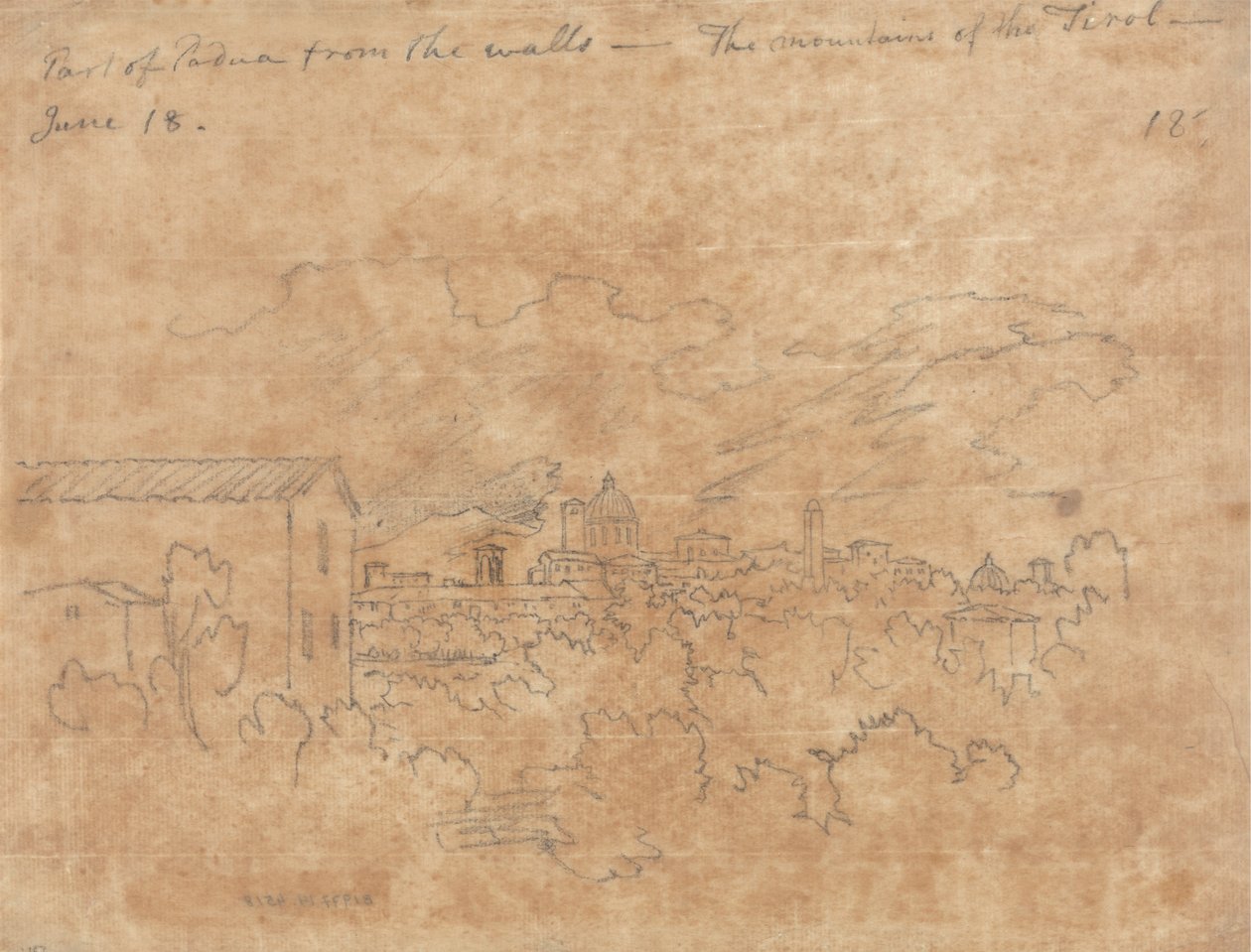 En del av Padua fra murene av John Robert Cozens