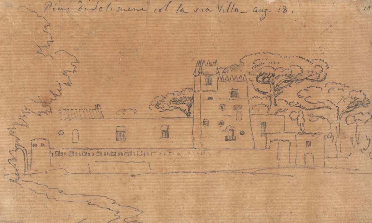 Pini di Solimena med sin villa, 18. august av John Robert Cozens