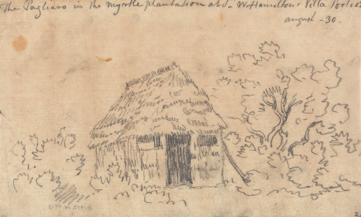 Pagliaro i Myrtle Plantation i Sir William Hamilton's Villa, Portici av John Robert Cozens