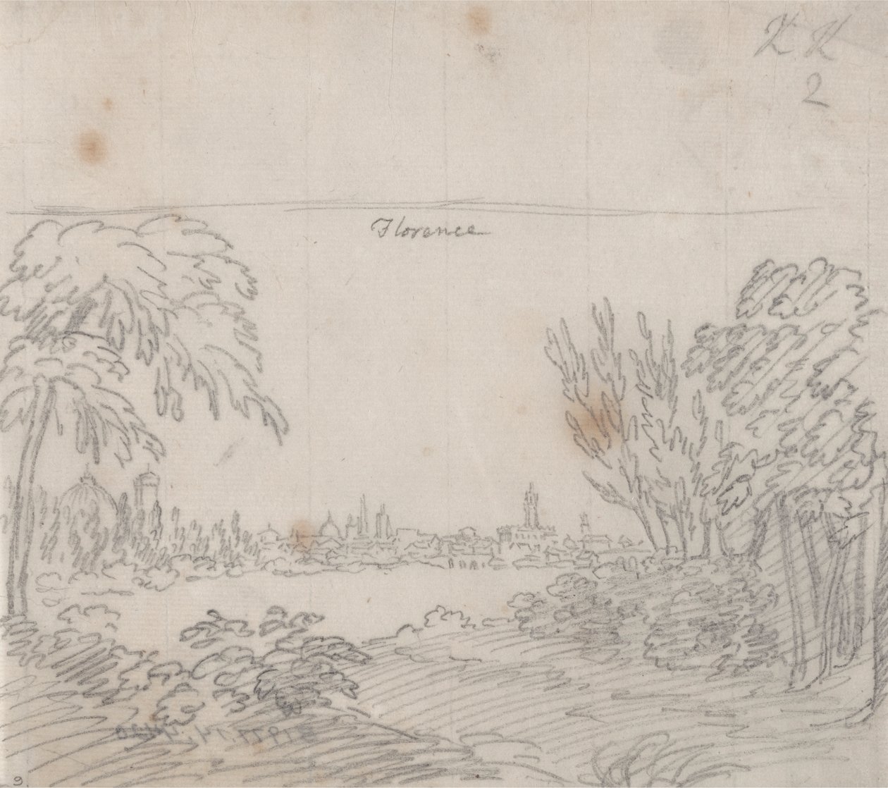 Utsikt over Firenze fra Sørbredden av Arno av John Robert Cozens
