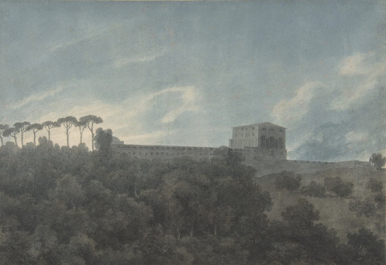 Utsikt over Villa Lante på Janiculum i Roma, 1782-83. av John Robert Cozens