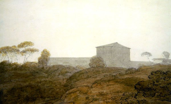 Villa Lante, Roma (akvarell på papir) av John Robert Cozens