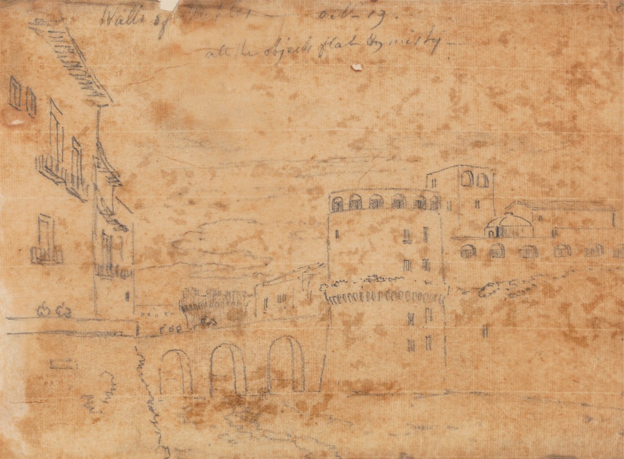 Walls of Napoli, 19. oktober av John Robert Cozens