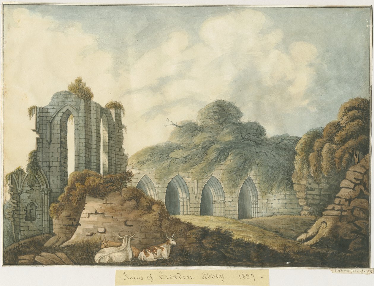 Croxden Abbey: vannfargemaleri av John Robert Fernyhough