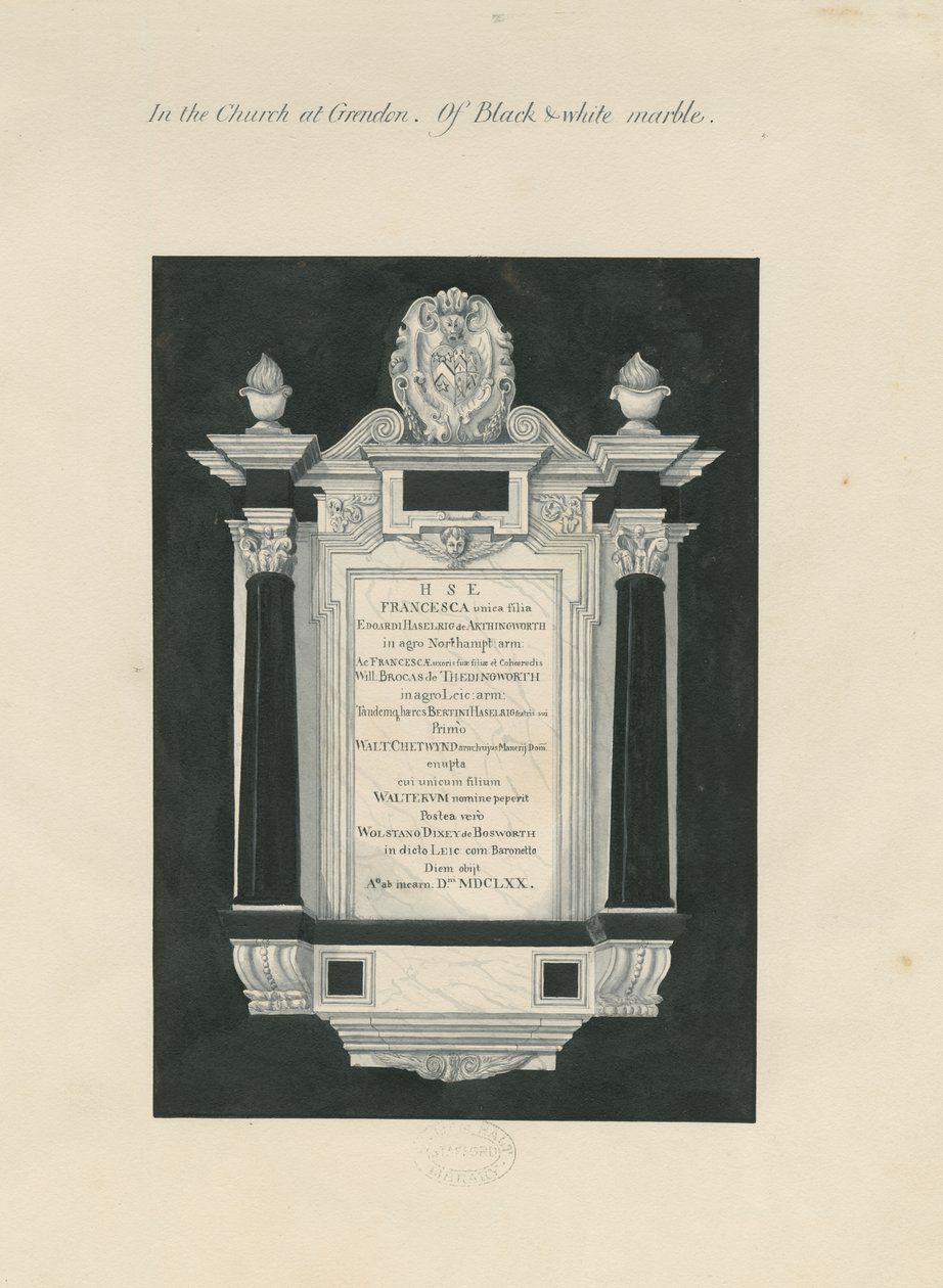 Ingestre - nettbrett til Frances (Hesilrige) Chetwynd: maleri og [1800-tallet] (maleri) av John Robert Fernyhough