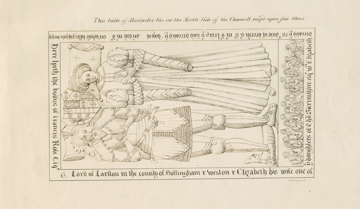 Standon Church - Tomb of Francis Rose: pennetegning, nd [1800-tallet] av John Robert Fernyhough