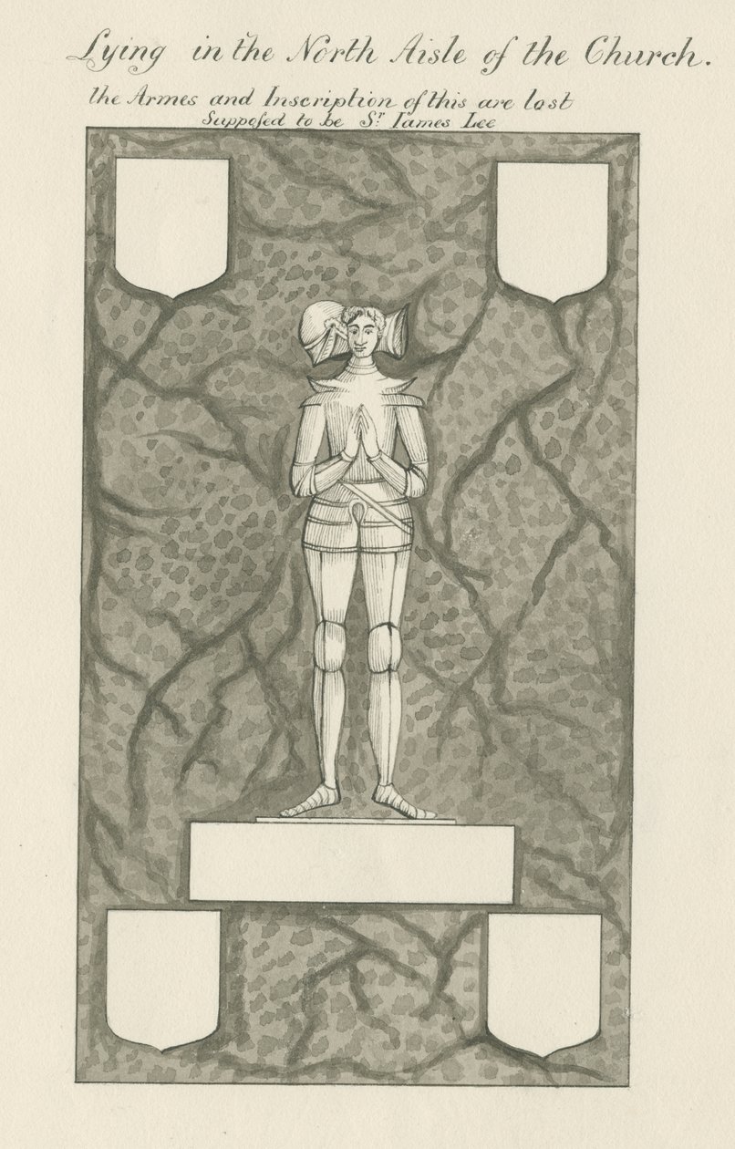 Stein - Messingfigur [Sir James Lee]: penn og vask-tegning, nd [1800-tallet] (tegning) av John Robert Fernyhough