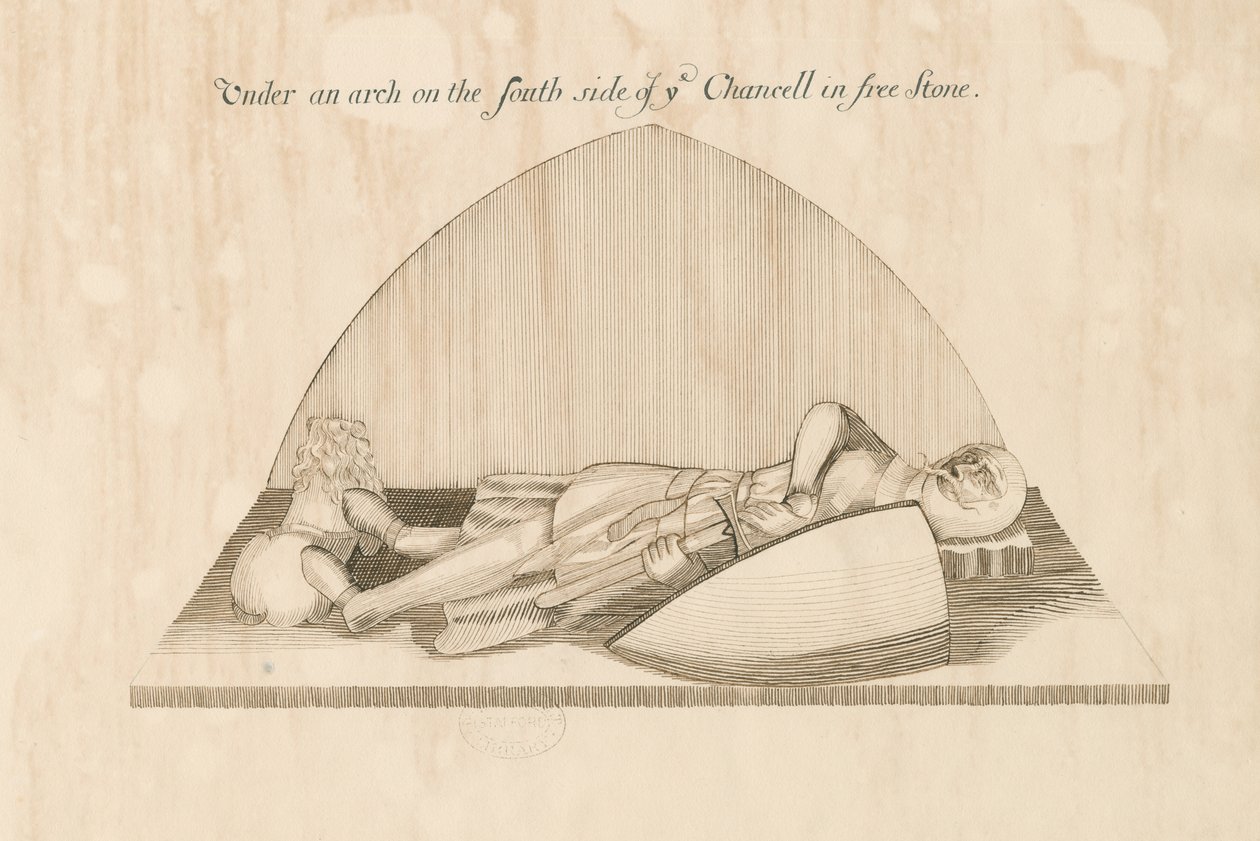 Swynnerton Church - Effigy: penn- og blekktegning, nd [1800-tallet] av John Robert Fernyhough
