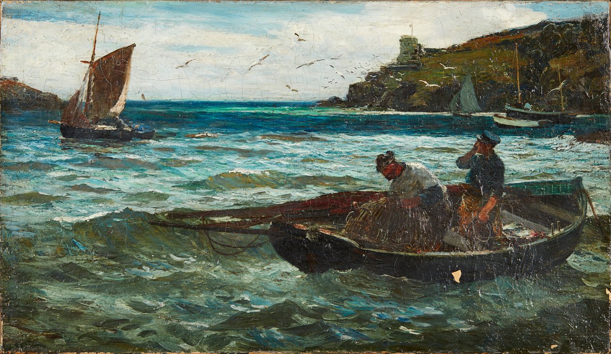 Fisherfolk (olje på lerret) av John Robertson Reid