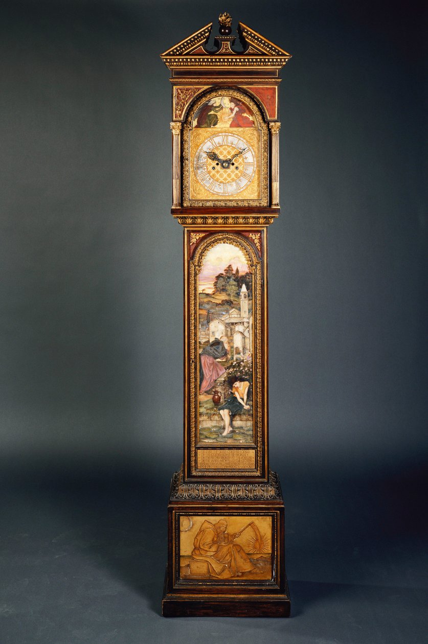 En pedimentert langhusklokke fra slutten av 1800-tallet av John Roddam Spencer Stanhope