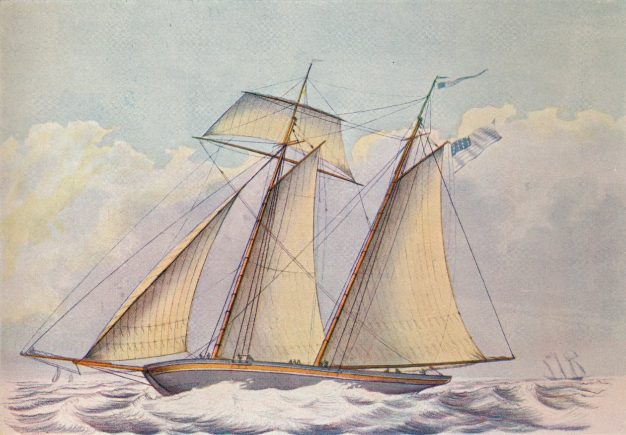 Amerikansk toppseilskonner, 1825 av John Rogers