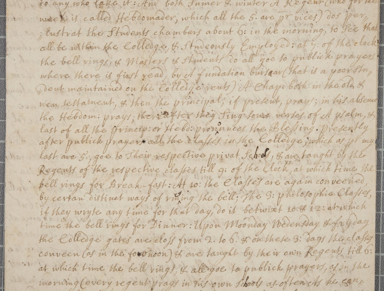 Et brev fra John Row, en student ved St. Andrews, til sin onkel, 1691 av John Row
