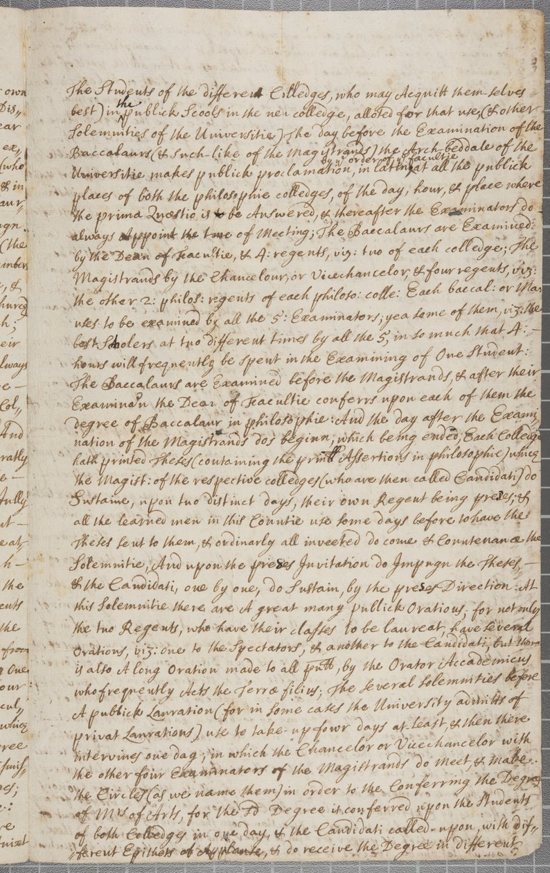 Et brev fra John Row, en student ved St. Andrews, til sin onkel, 1691 av John Row