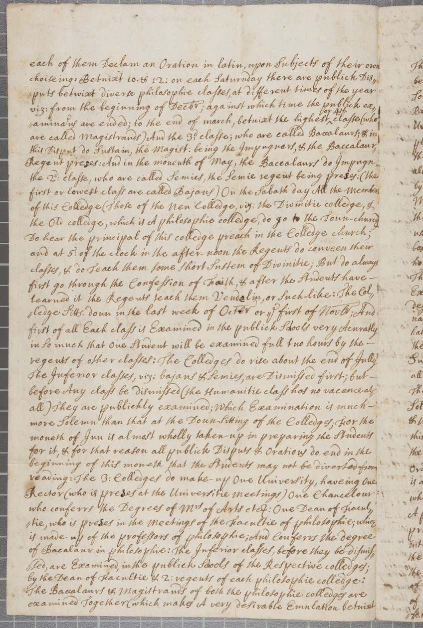 Et brev fra John Row, en student ved St. Andrews, til sin onkel, 1691 av John Row