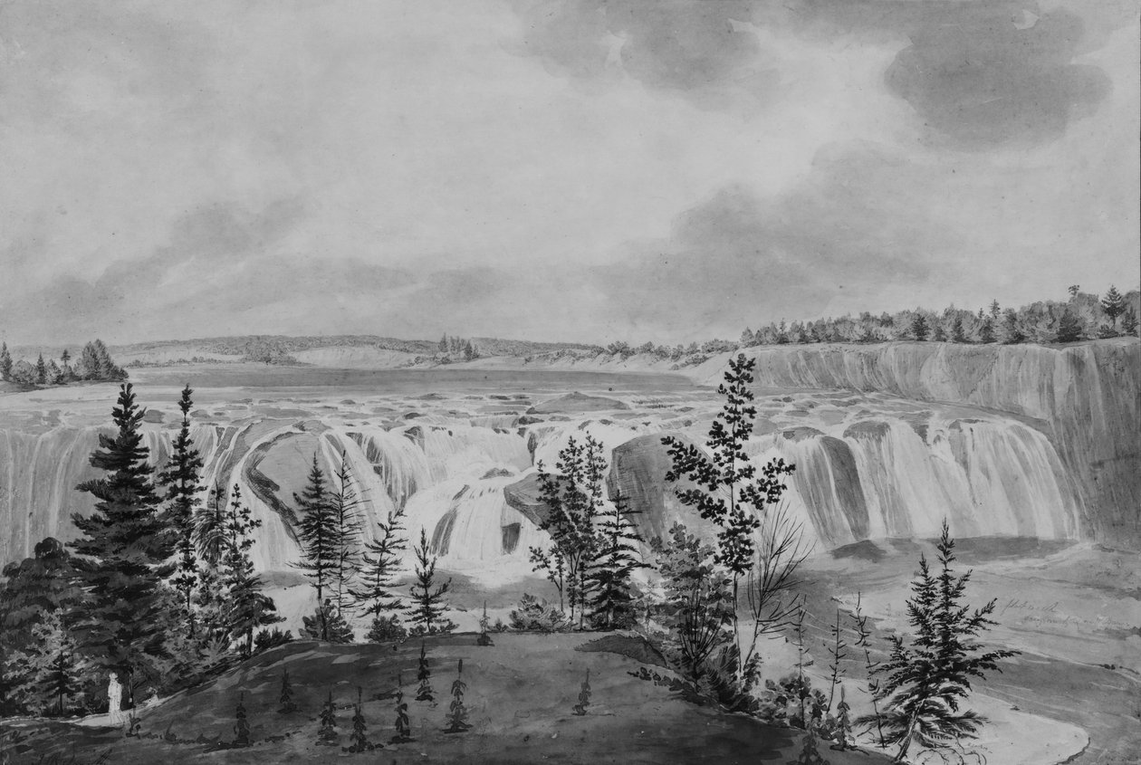 Cohoes Falls på Mohawk River, New York, . av John Rubens Smith