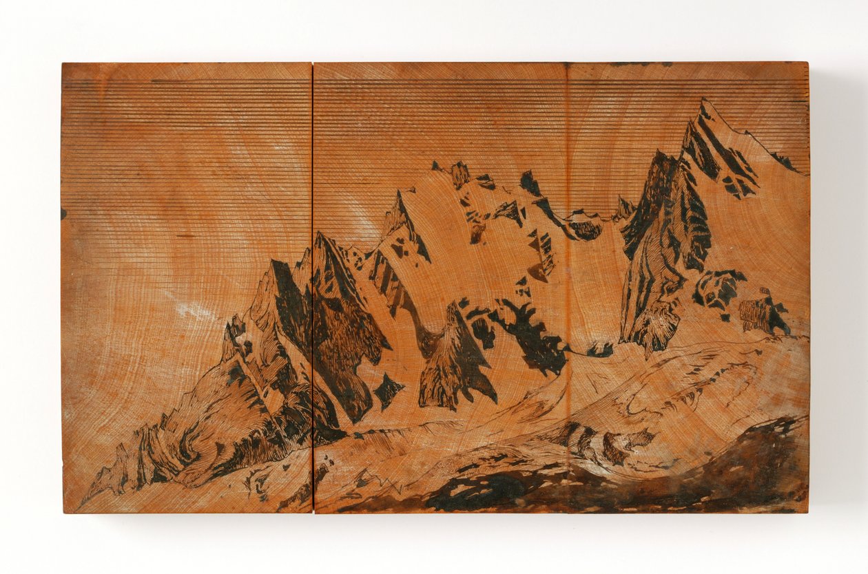 Aiguille Du Midi, Frankrike (penn og blekk og akvarell på tre) av John Ruskin