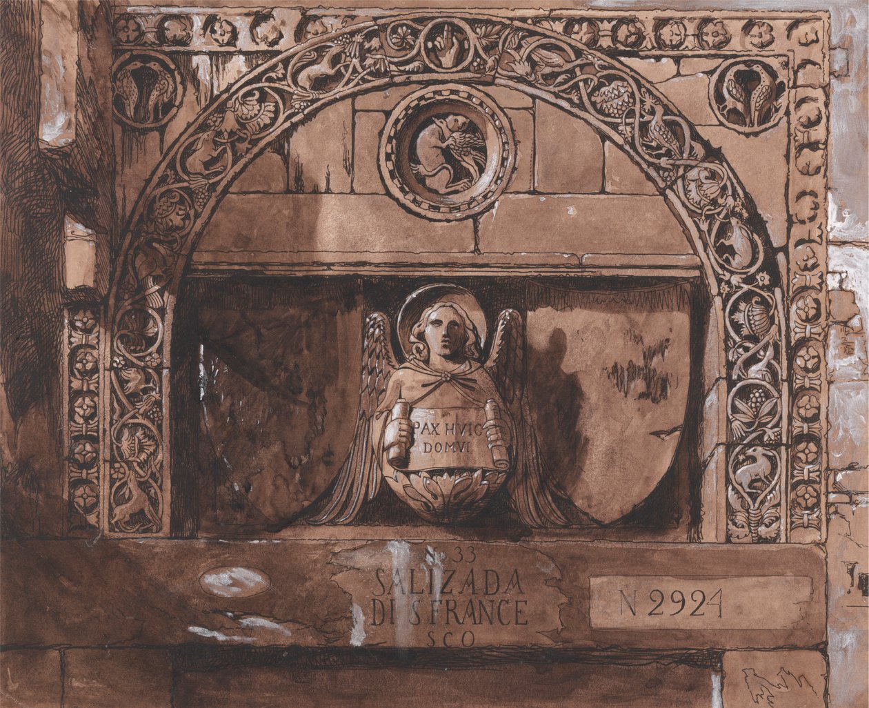 Dørhodet til Palazzo Contarini della Porta di Ferro av John Ruskin