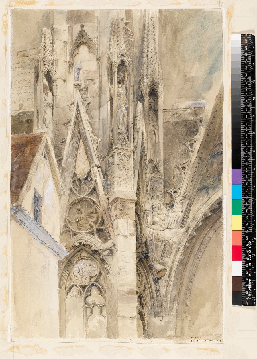 Inngang til South Transept of Rouen Cathedral, 1854 av John Ruskin