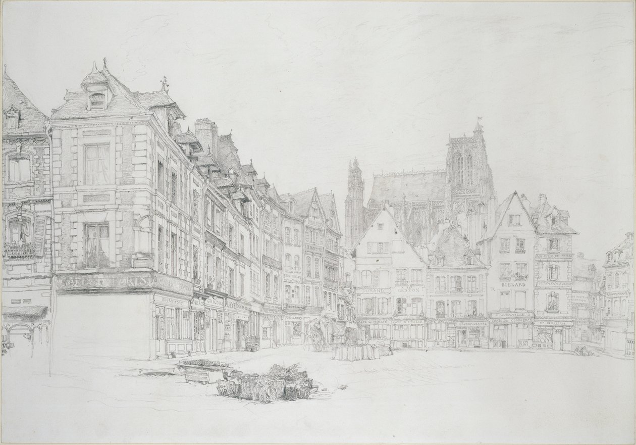 Study for Detail of the Market-Place, Abbeville, september – oktober 1868 av John Ruskin