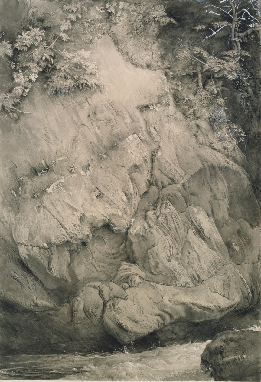 Studie av Gneis Rock, Glenfinlas, juli 1853-februar 1854 av John Ruskin