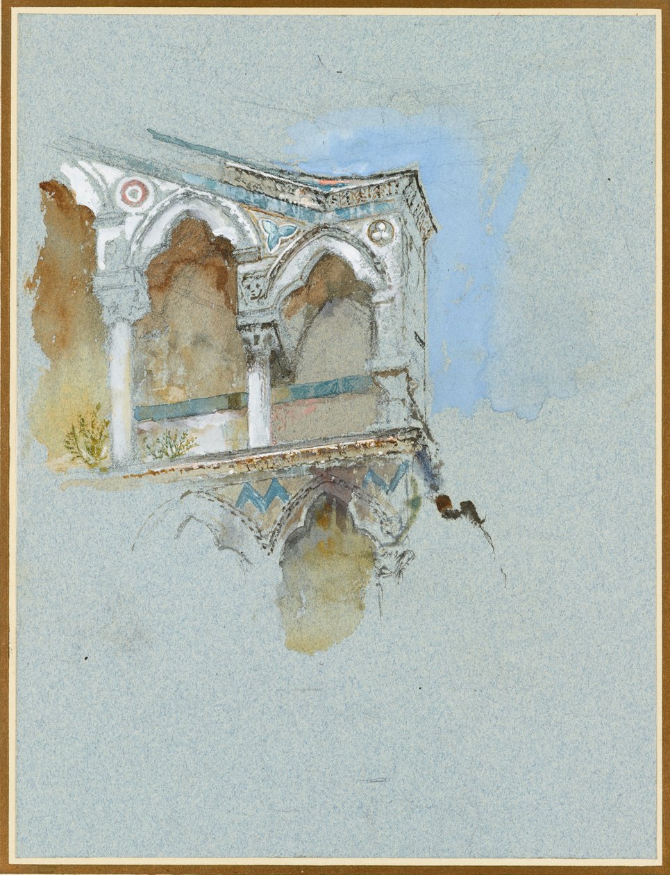 Studie av den pisanske gotiske fasaden til San Michele i Borgo, Pisa, 1. juli av John Ruskin