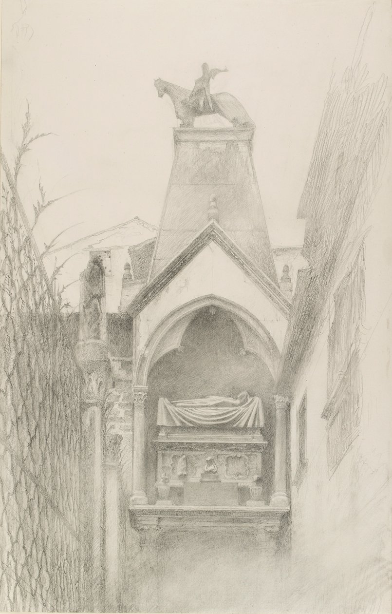Studie av graven til Can Grande della Scala i Verona, mai-august 1869 av John Ruskin