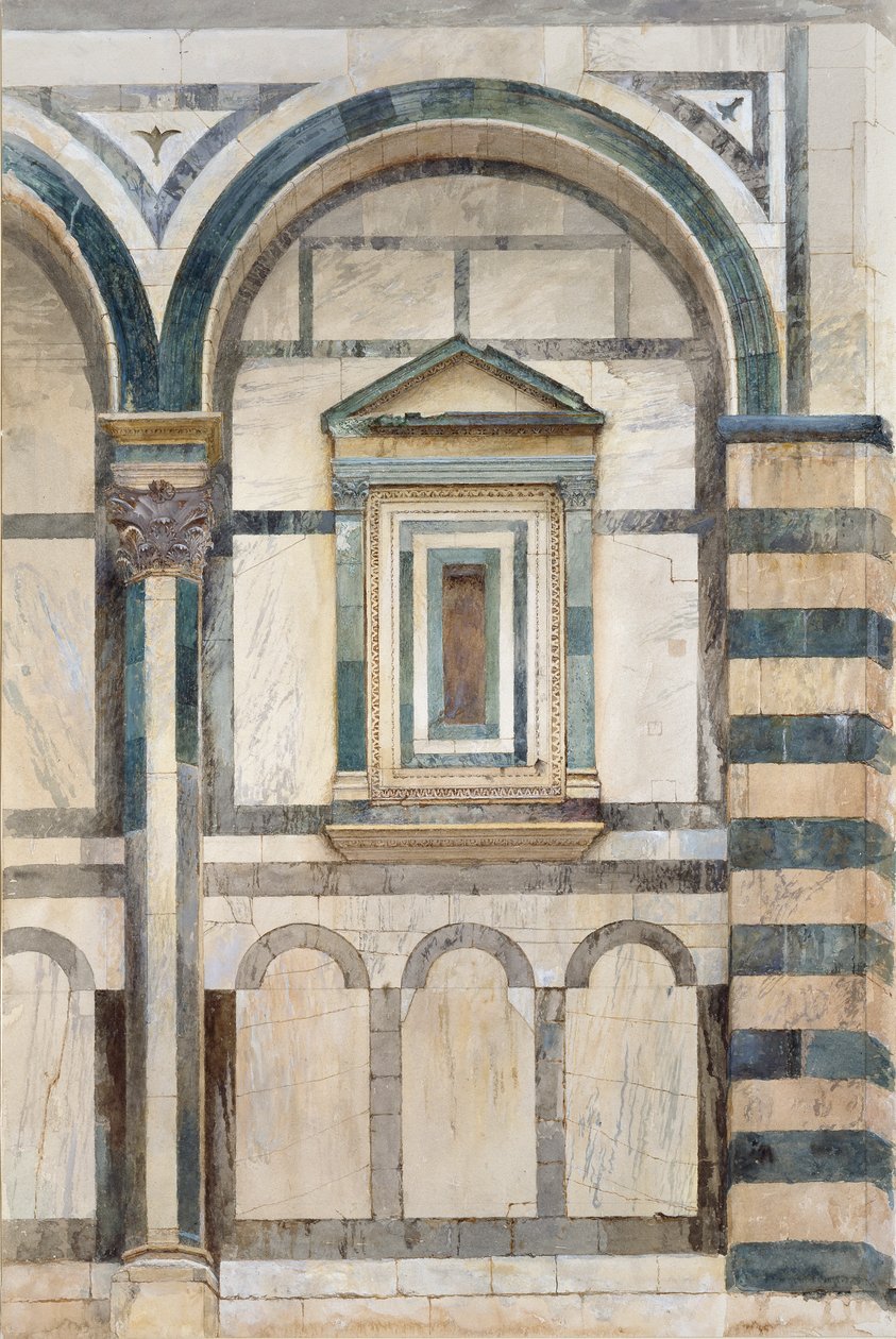 Baptisteriet, Firenze: Studie av den øvre delen av det høyre kupeen på den sørvestlige Fa av John Ruskin