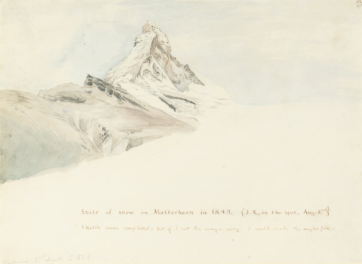Matterhorn, Sveits, fra nordøst, 1849 av John Ruskin